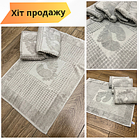 Банное полотенце для ног Хлопковый коврик 50х70 см Красивое махровое полотенце для ног плотное хлопок