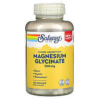 Магний Глицинат высокой усваиваемости, 350 мг, High Absorption Magnesium Glycinate, Solaray, 120