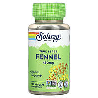 Фенхель, 450 мг, Fennel, Solaray, 100 вегетаріанських капсул