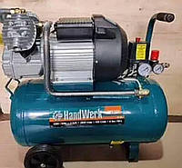 Мощный электрокомпрессор для авто HandWerk  V 0.25/8- 50L  (2300 Вт, 400 л/мин, 2850 об/мин, объем 50 литров)