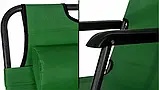 Садовий шезлонг тканинний Rahhe Garden LINOSA ЗЕЛЕНИЙ Відпочинкове крісло Лежак садовий розкладний, фото 3