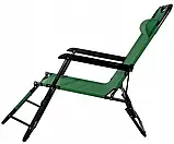 Садовий шезлонг тканинний Rahhe Garden LINOSA ЗЕЛЕНИЙ Відпочинкове крісло Лежак садовий розкладний, фото 4