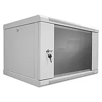 Шкаф серверный SteelNet 9U 600 x 450 для сетевого оборудования (стекло, серый)