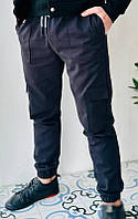 Чоловічі коттонові штани джогери карго з бічними кишенями