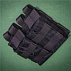 Подсумок подвійний під рожки Kirasa чорний KI221 кордура 1000 система MOLLE для 2 ріжків АК чорний, фото 3