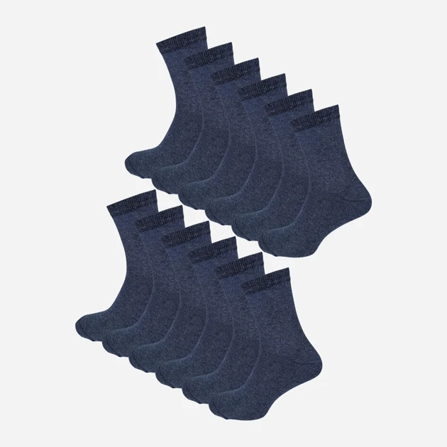 Набір чоловічих шкарпеток високих бавовняних Лео Classic 40-41 12 пар Синій