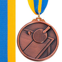 Медаль спортивная с лентой SP-Sport Настольный теннис C-H8566 бронза hm
