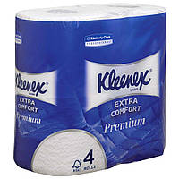 Туалетная бумага Kimberly-Clark Kleenex Premium в стандартных рулонах, белая, 4 слоя, 160 отрывов, 4 рулона