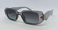Prada сонцезахисні окуляри унісекс сірі поляризовані в прозорій оправі