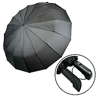 Чоловіча складана парасолька-автомат від Feeling Rain на 16 спиць антивітер, чорний, M 02316-1