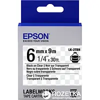 Этикет-лента Epson LabelWorks LK2TBN Black Clear 6 мм/9 м