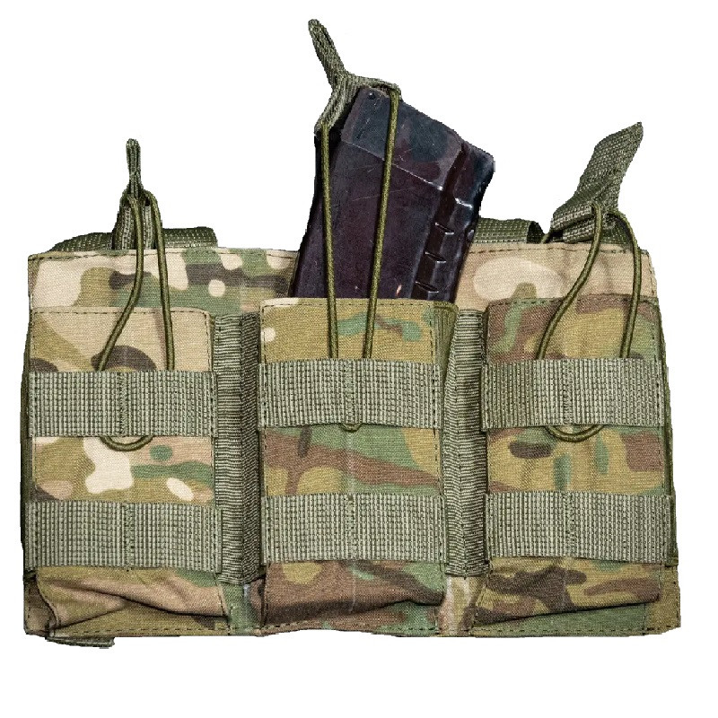 Підсумок під 3 магазини АК Kirasa Арт KI236 Cordura 1000D мультикам для спорядження з системою MOLLE, фото 1