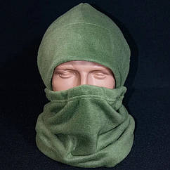 Шапка і бафф з флісу Kirasa 240 олива 55-58 Арт KI821 теплий фліс 240 г/м2 м'який і непродувний захистить від холоду