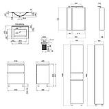 Комплект меблів для ванної Qtap Albatross тумба з раковиною + дзеркальна шафа + пенал QT044AL42952, фото 2