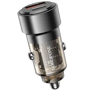 Автомобільний зарядний пристрій USB/Type-C Borofone BZ20 Smart PD20W + QC3.0 38W Black, фото 2