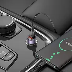 Автомобільний зарядний пристрій USB/Type-C Borofone BZ20 Smart PD20W + QC3.0 38W Black, фото 3