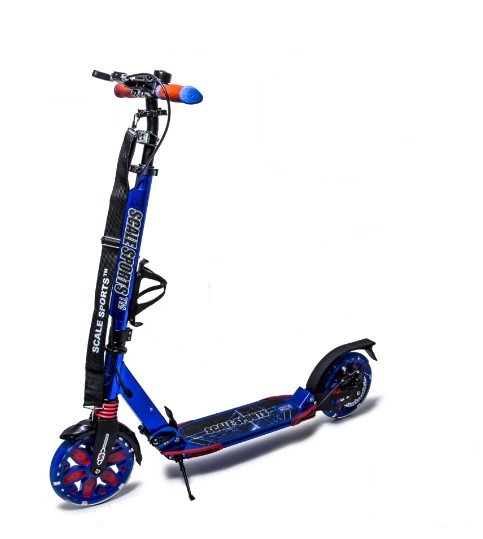 Самокат двоколісний для дитини від 7 років Scale Sports SS-27 з дисковим гальмом синій