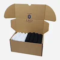 Набір чоловічих шкарпеток високих бавовняних Лео Classic 8 пар Білий/Чорний