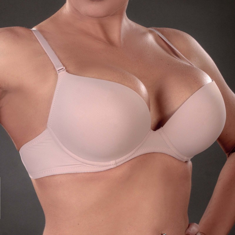 Бюстгальтер гладкий 6065 світлий фламінго з push-up Чашка B C, фото 1