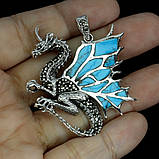 Підвіс. Натуральна бірюза та марказит. Срібло 925., фото 3