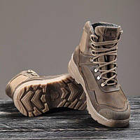 Берцы тактические всесезонние Ukr-Tec Еверест на мембране койот Армейские ботинки из кожи койот 41