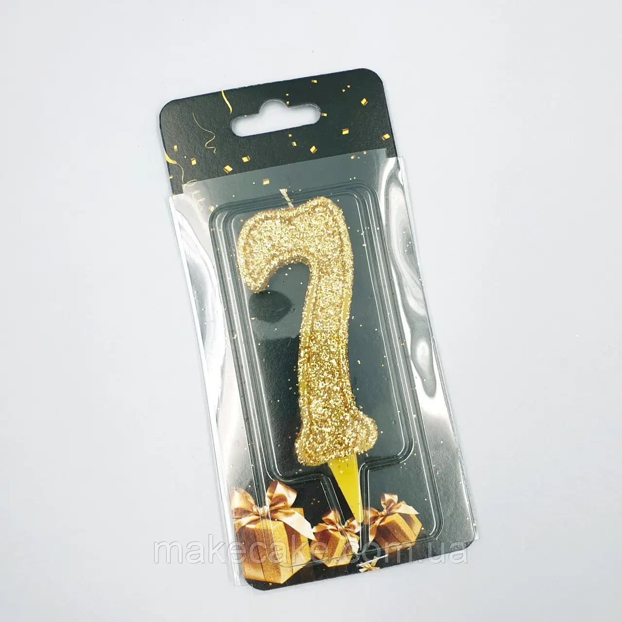 Свічки на торт, блискучі "7", фото 1