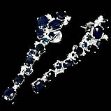 Сережки. Натуральний сапфір. Срібло 925., фото 2