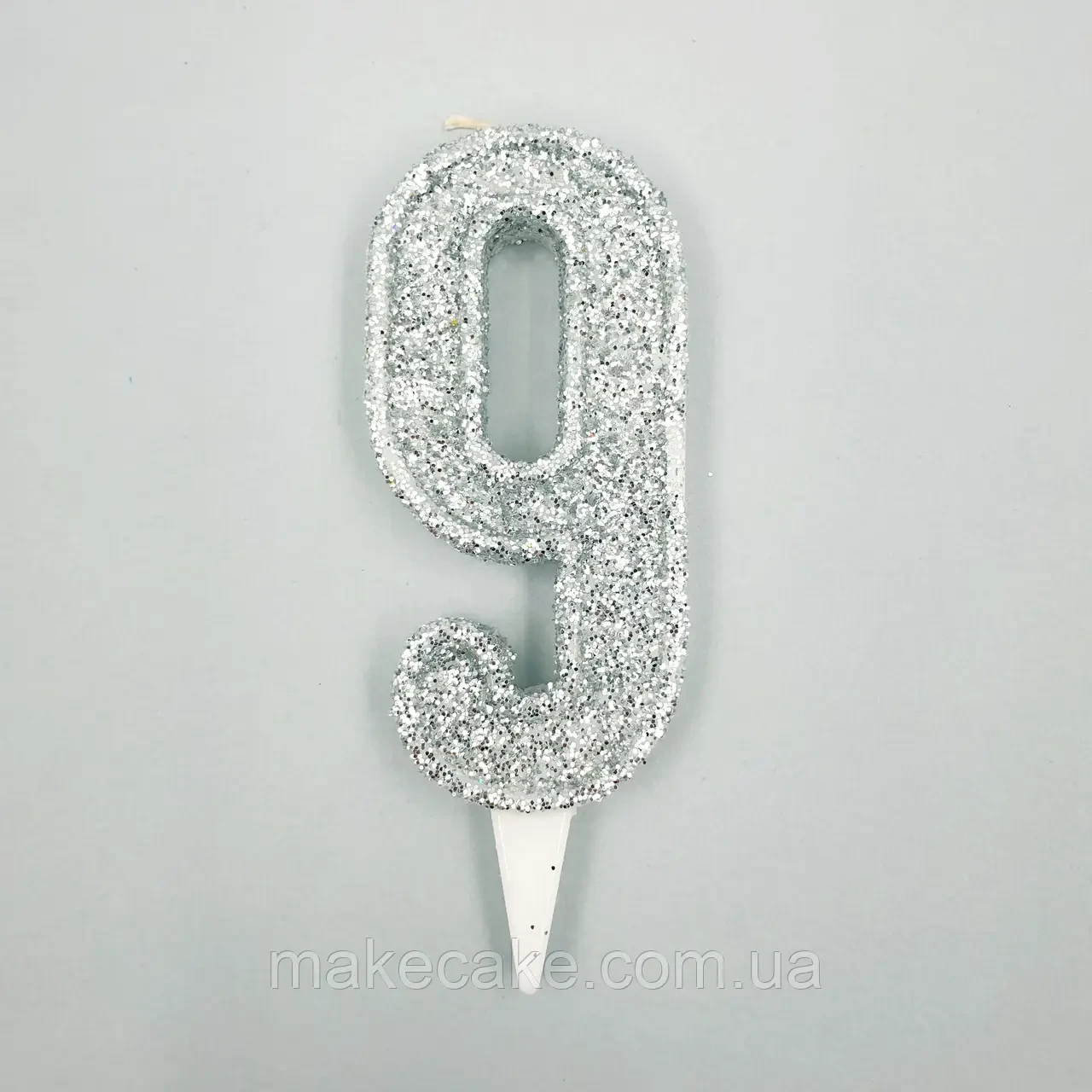 Свічки на торт, блискучі "9", фото 1