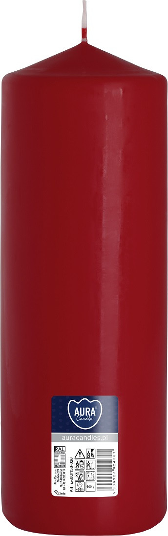 Свічка циліндр бордова 25 см (sw80/250-036)