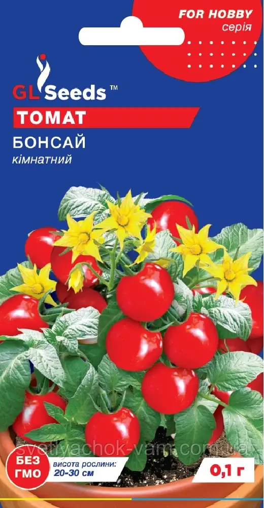 Томат Бонсай унікальний компактний сорт скоростиглий невибагливий щільний дуже солодкий, упаковка 0,1 г