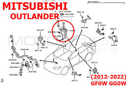 Тяга датчика положення кузова Mitsubishi Outlander (2012-2022) 8651A095 передня тяжка нахилу коректора світла фар