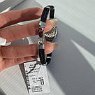 Подвійний чорний браслет зі срібла та зі вставками візерунків Святий Миколай, фото 5