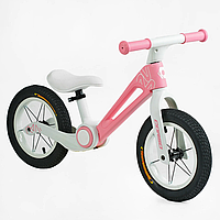 Детский Велобег-беговел Corso 12 дюймов 32455 складная нейлоновая вилка и вилка, колеса надувные, розовый