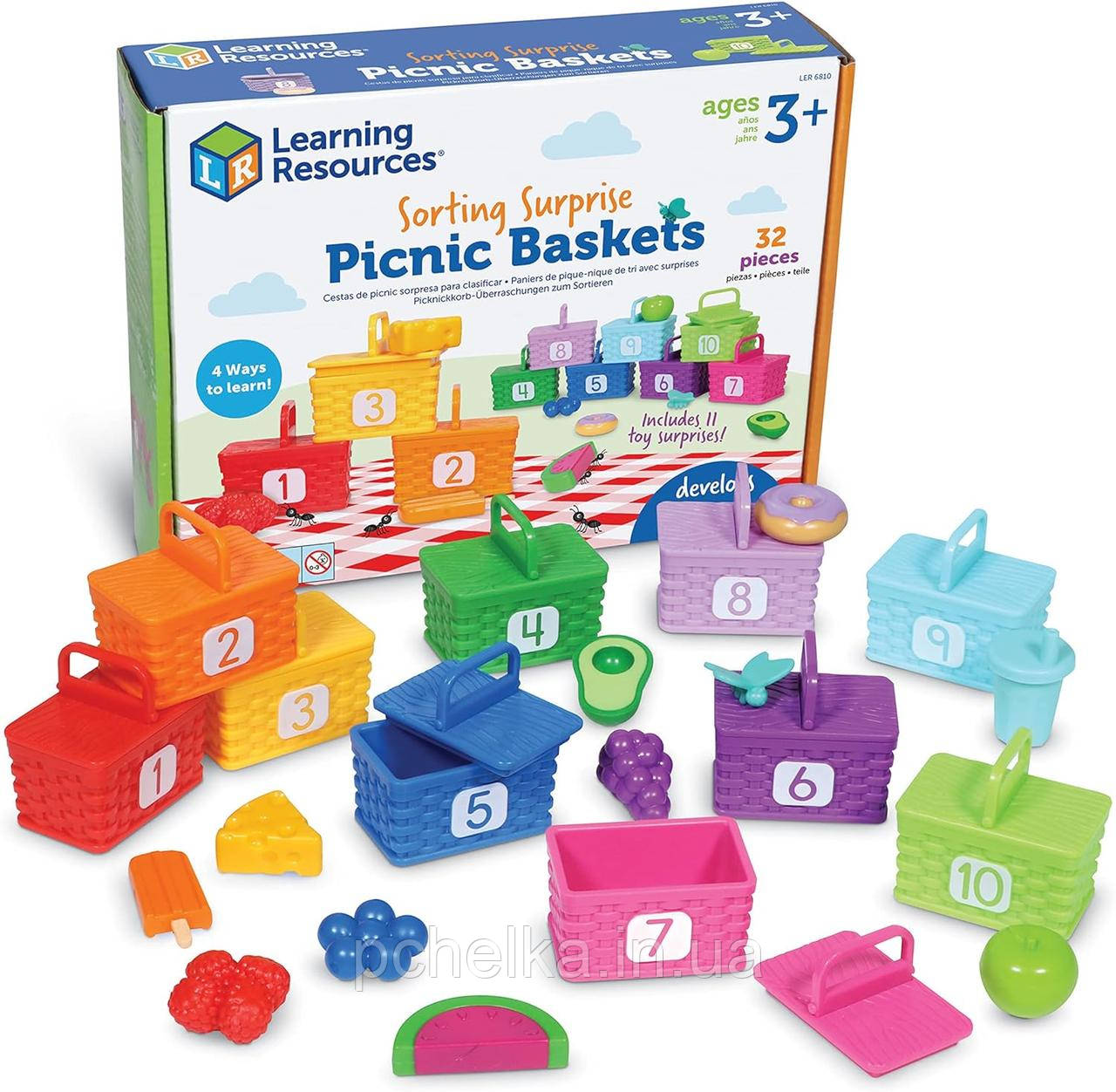 Ігровий набір для сортування та рахунку Кошик для пікніка Learning Resours Sorting Surprise Picnic Basket