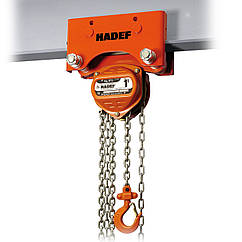 Ручна ланцюгова шестерна таль HADEF 240/12 HR+HH з візком, г/п від 0,5 до 5 тонн