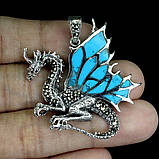 Підвіс. Натуральна бірюза та марказит. Срібло 925., фото 2
