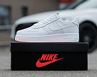 Кроссовки мужские кожаные белые Nike Air Force 1 Low повседневные белые кеды найк айр форс лоу