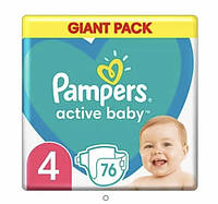 Підгузки Pampers Active Baby розмір 4 (9-14 кг), 76 шт