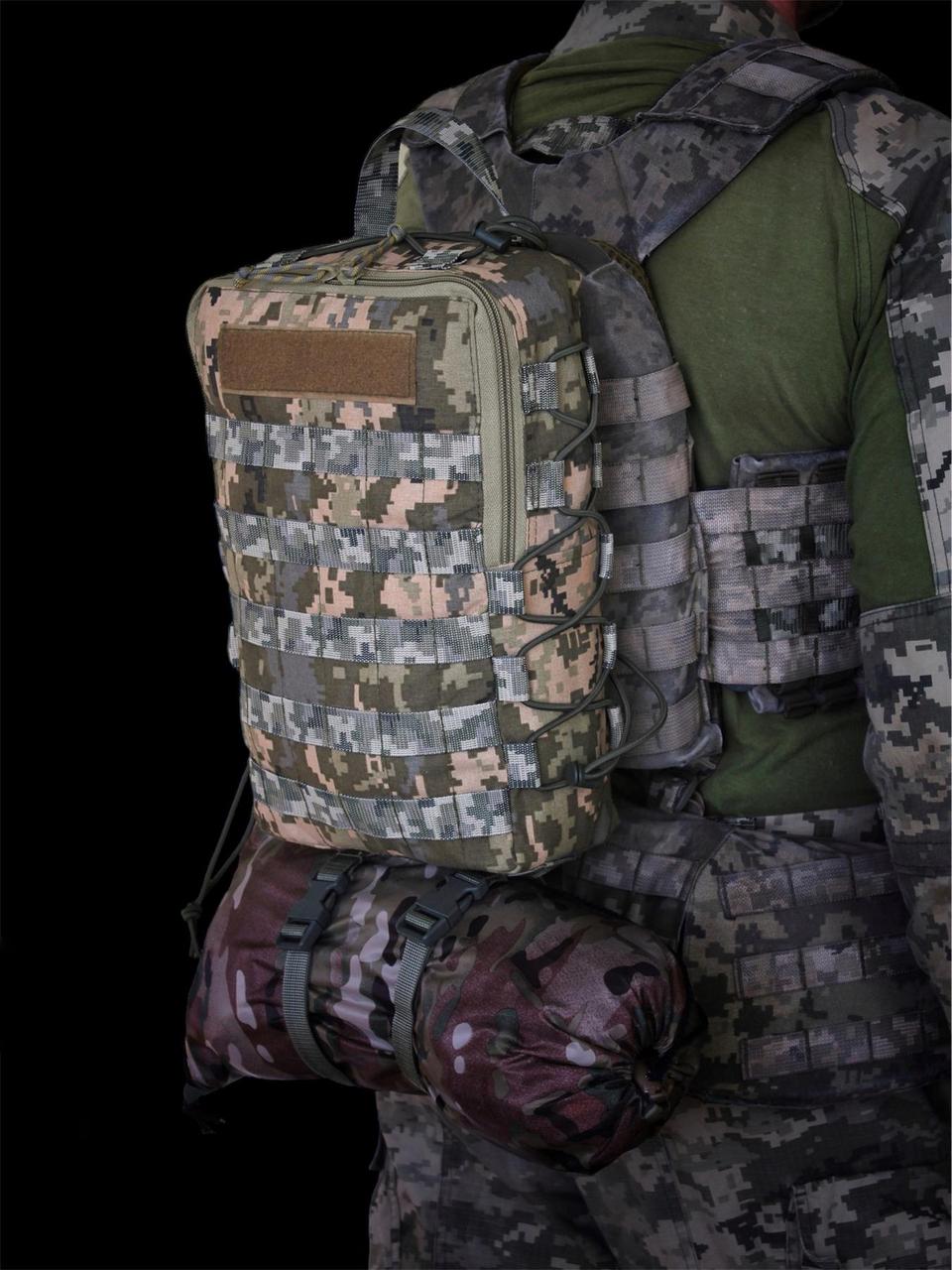 Штурмовий рюкзак 10л з кишенею під гідратор Піксель - фото 4 - id-p2150021172