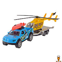 Детская машинка с прицепом, масштаб 1:50, игрушка, сине-желтый, от 3 лет, АвтоПром AP7456(Blue-Yellow)