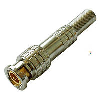 Штекер BNC под кабель с пружиной латунь (Тип 2) 1 шт.