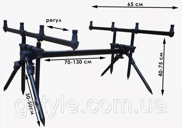 Род-под KAIDA підставка для 4 вудлищ, фото 1
