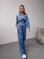 Женский прогулочный спортивный костюм-тройка (кофта,топ,штаны) ;Размеры:с, м, л