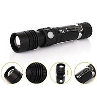 Фонарь-ручной аккумуляторный Flashlight BL-518 T6 с клипсой черный