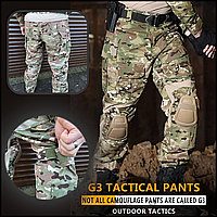 Боевые штаны мультикам удобные, брюки tactical han-wild g3 военные тактические рип-стоп ветрозащитные