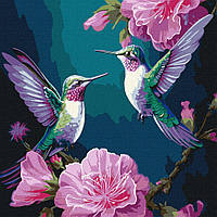 Картина по номерам "Сказочные птицы с красками металлик" KHO6582 40х40 см Toywo Картина за номерами "Казкові