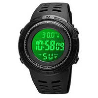 Часы наручные мужские SKMEI 1681BKWT BLACK-WHITE, часы спортивные. Цвет: черный с VO-577 белым циферблатом