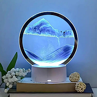 Настольная LED лампа ночник RGB Песочные часы 3D Sandscape. Картина Подвижный песок Roven