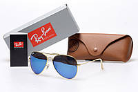 Окуляри каплі для чоловіка авіатори сині чоловічі рейбени Ray Ban Toywo