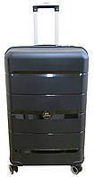 Большой чемодан на колесах из полипропилена 93L My Polo, Турция черный Toywo Велика валіза на колесах із